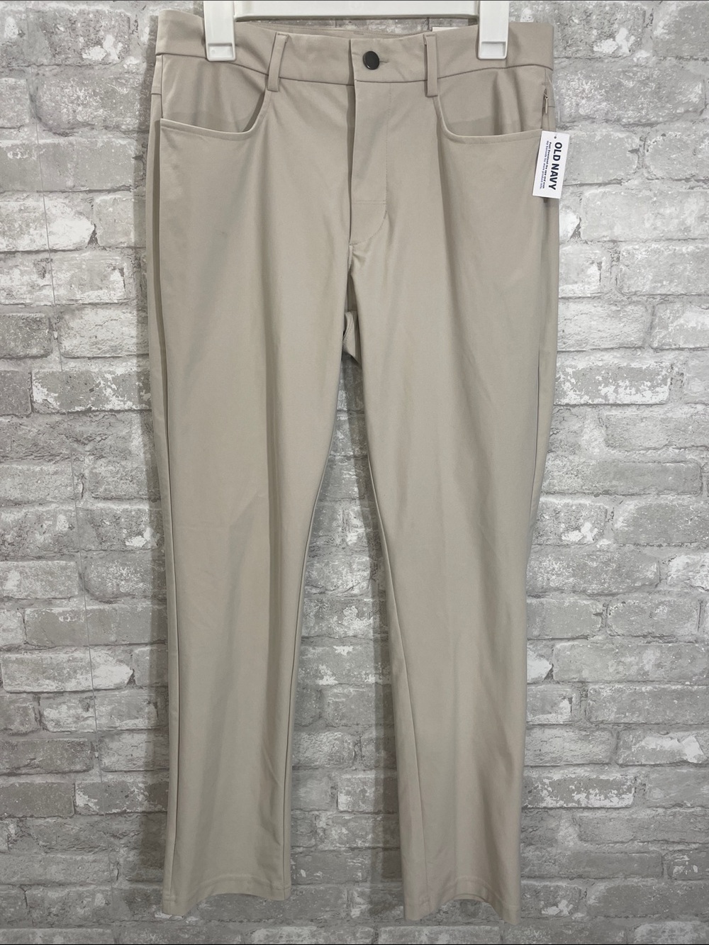 Old Navy Men's Light Beige Slim Tech Hybrid Stretch Chino Pants